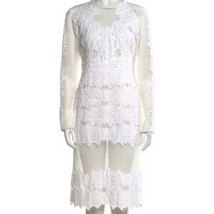 New Jonathan Simkhai Women Lace Pattern Midi Length Dress Size S 4
